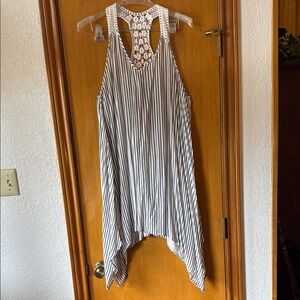 GOA Striped Sleeveless Dress with Lace Back